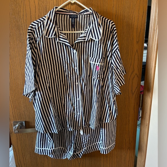 U.S. Polo Assn. Other - U.S. Polo Assn. Navy and White Striped Women’s Plus Pajama Sleep Lounge Set